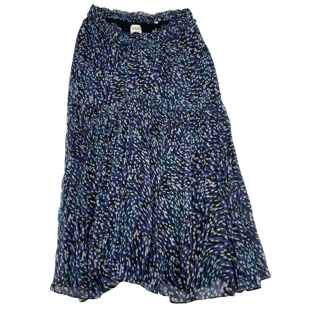 Marant Etoile Women's Skirt Midi Abstract Blue Purple Viscose 38